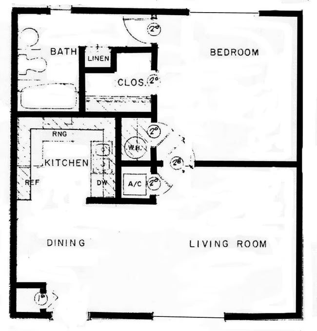 Kingsman 1 bedroom Apartment floor plan 587 sq ft